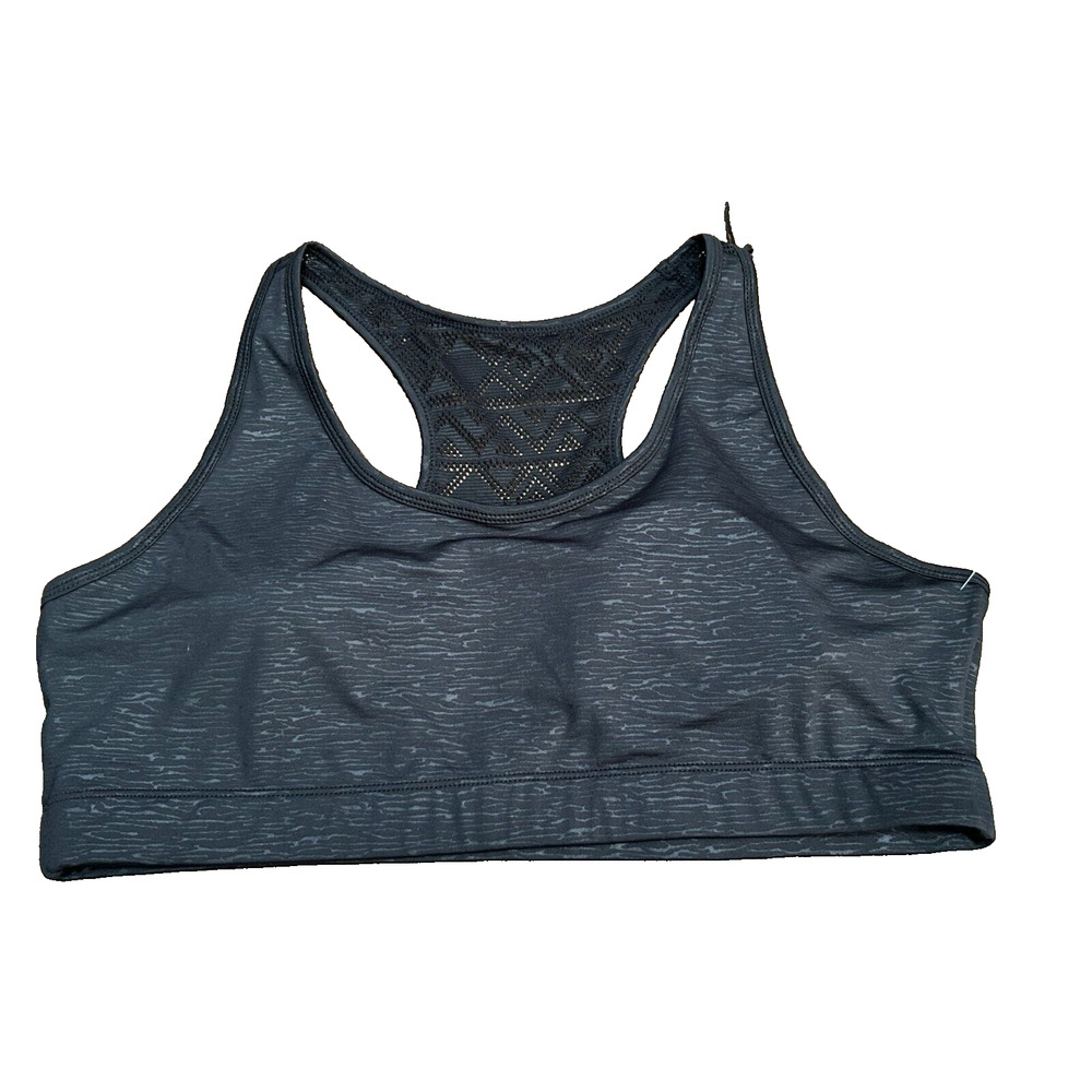 Zyia Active Women's Black Lace Racerback Bomber Activewear Sports Bra Size Small